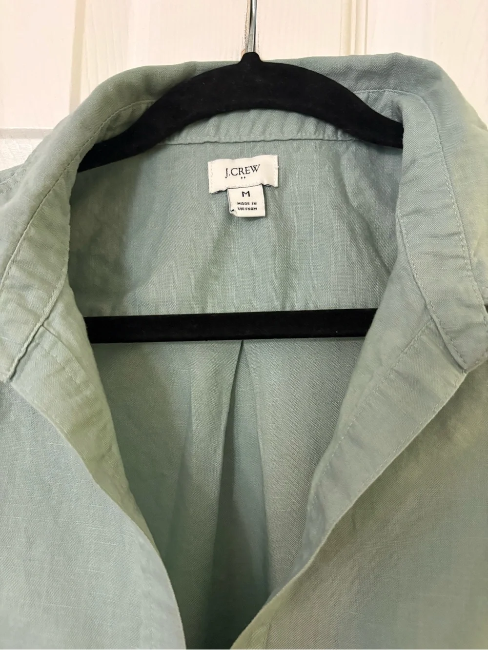J. Crew Sleeveless Linen Blend Tunic Top in Sage Green Medium